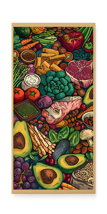 Balanced Healthy Food Canvas Wall Art