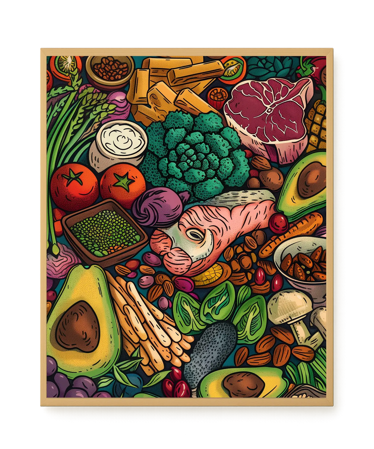 Balanced Healthy Food Canvas Wall Art