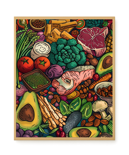 Balanced Healthy Food Canvas Wall Art