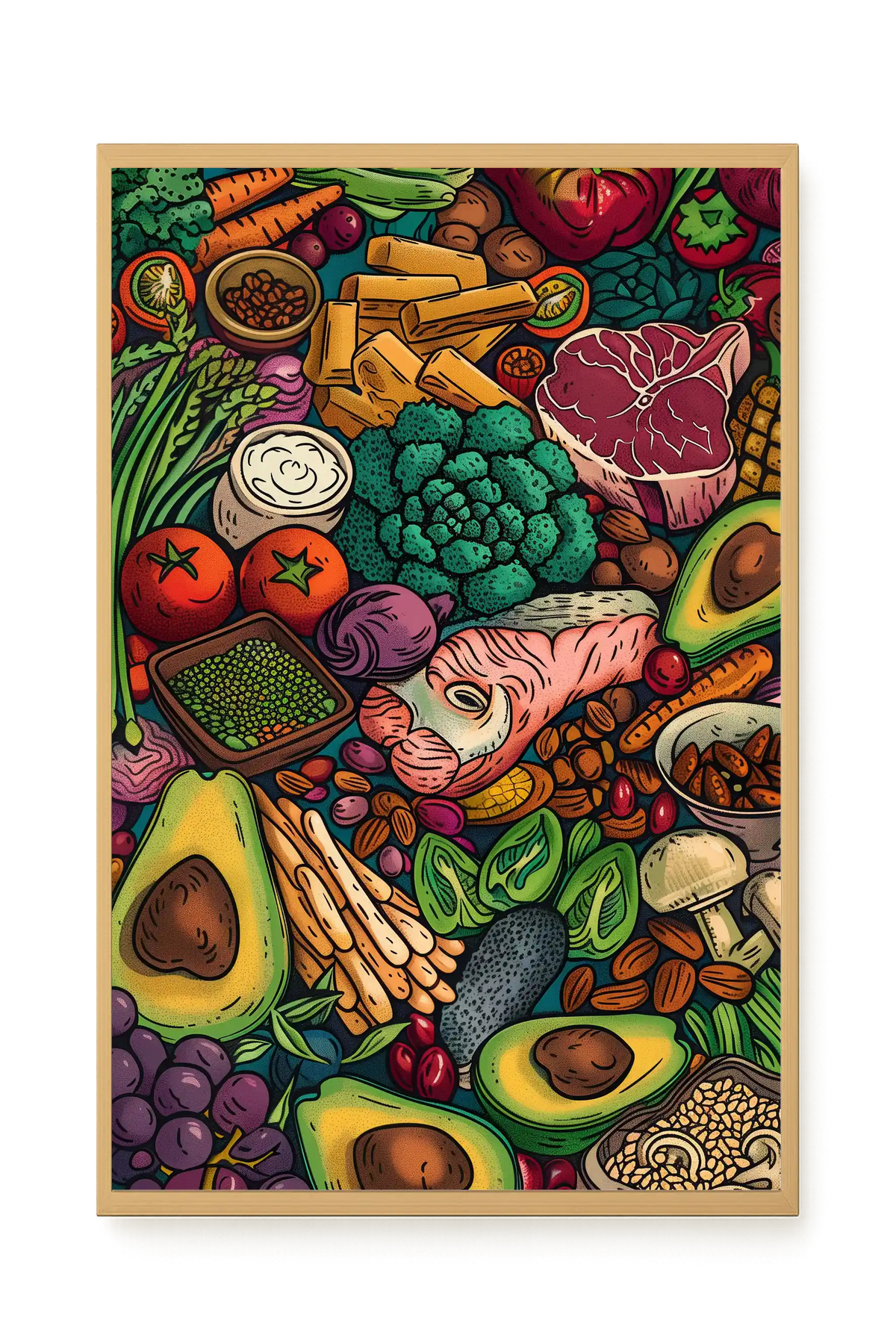 Balanced Healthy Food Canvas Wall Art