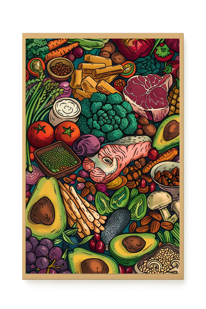 Balanced Healthy Food Canvas Wall Art