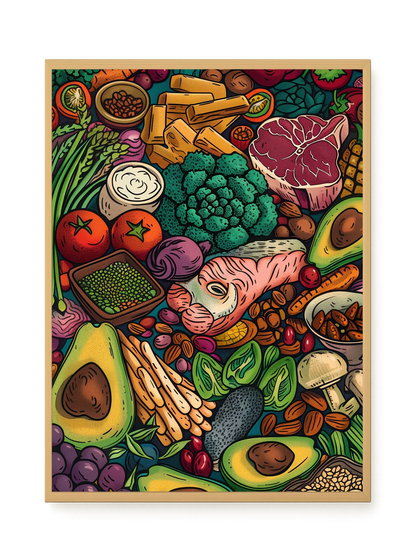 Balanced Healthy Food Canvas Wall Art