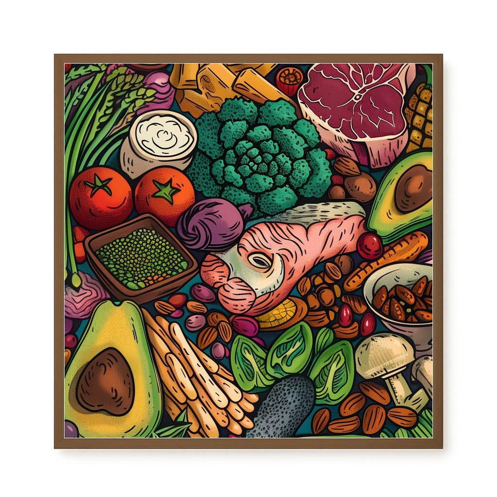 Balanced Healthy Food Canvas Wall Art