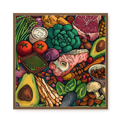 Balanced Healthy Food Canvas Wall Art