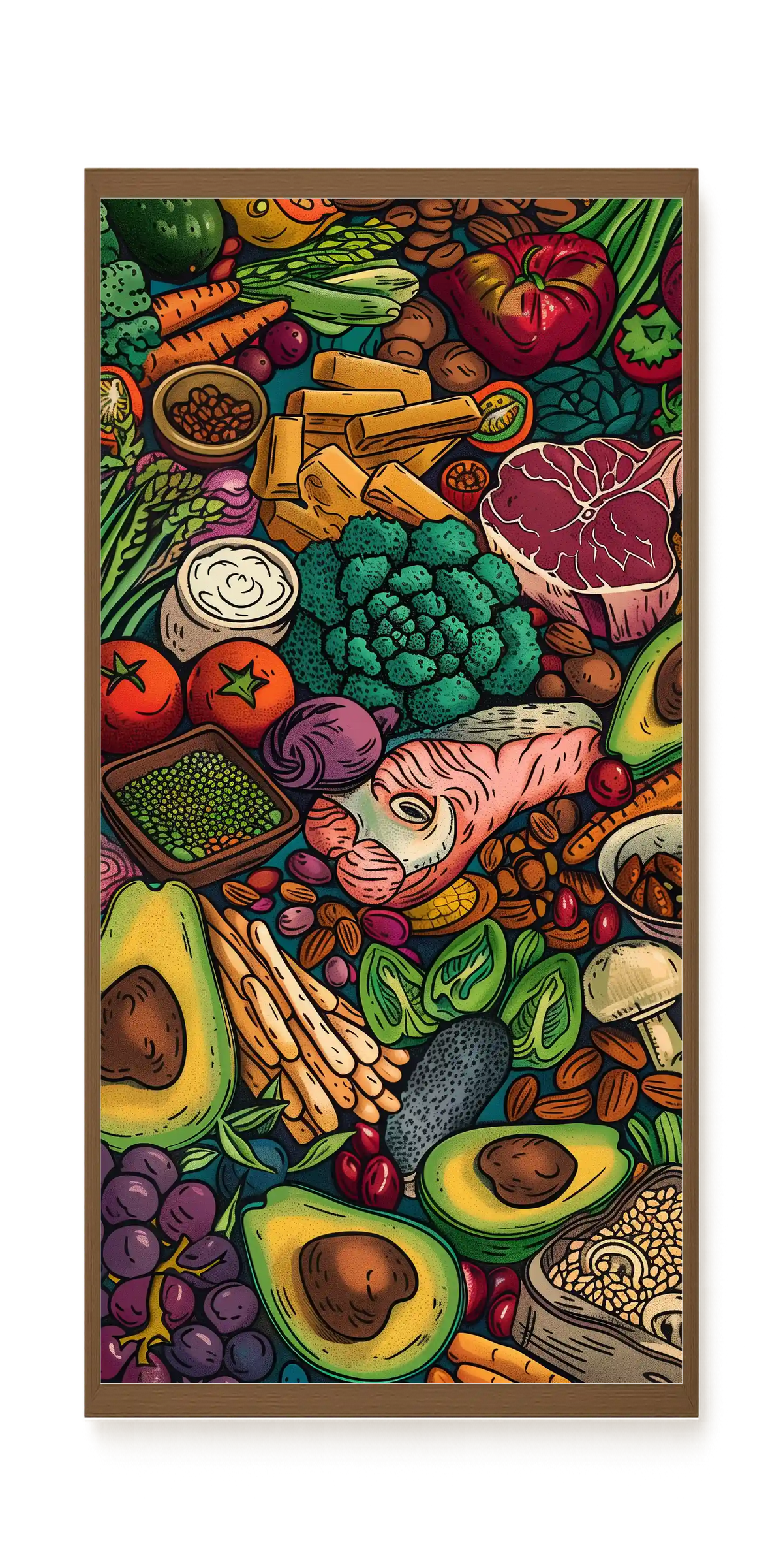 Balanced Healthy Food Canvas Wall Art