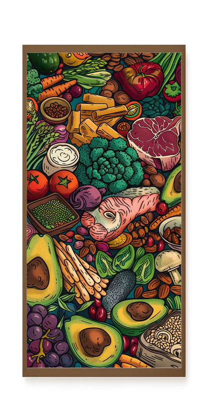 Balanced Healthy Food Canvas Wall Art
