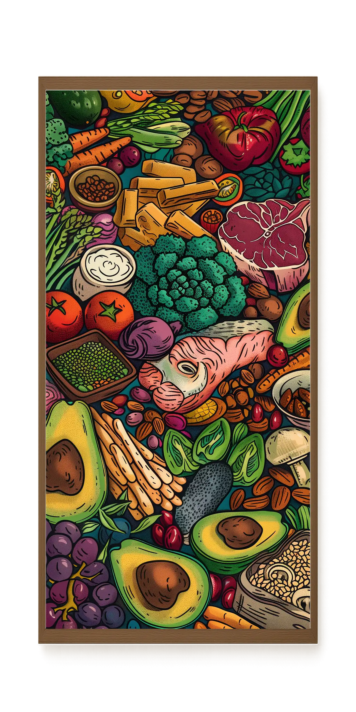 Balanced Healthy Food Canvas Wall Art
