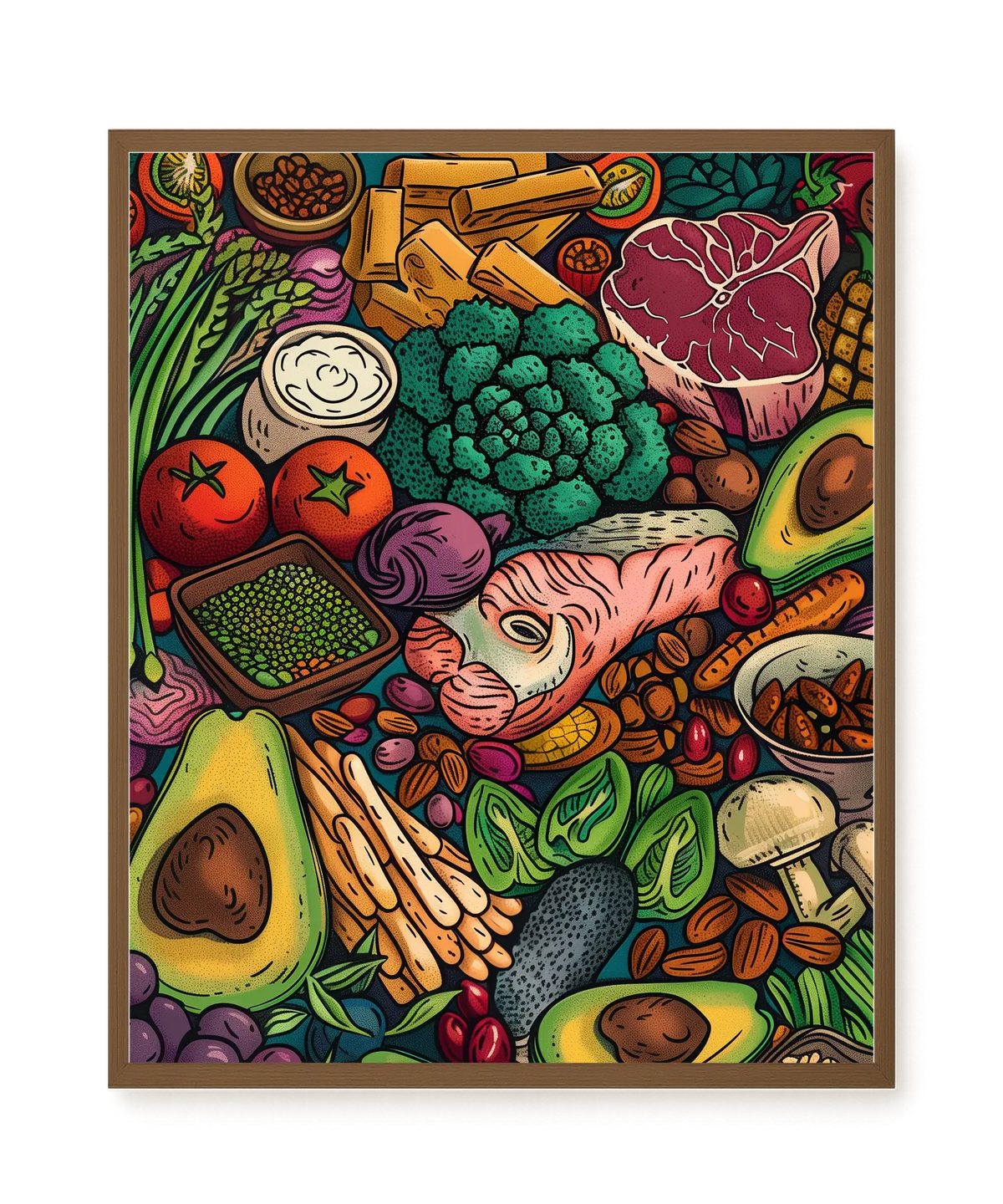Balanced Healthy Food Canvas Wall Art