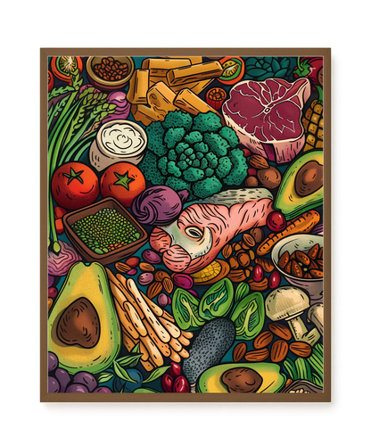 Balanced Healthy Food Canvas Wall Art