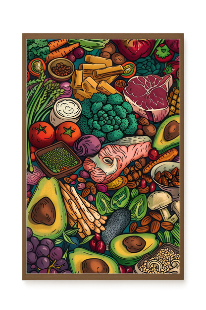 Balanced Healthy Food Canvas Wall Art