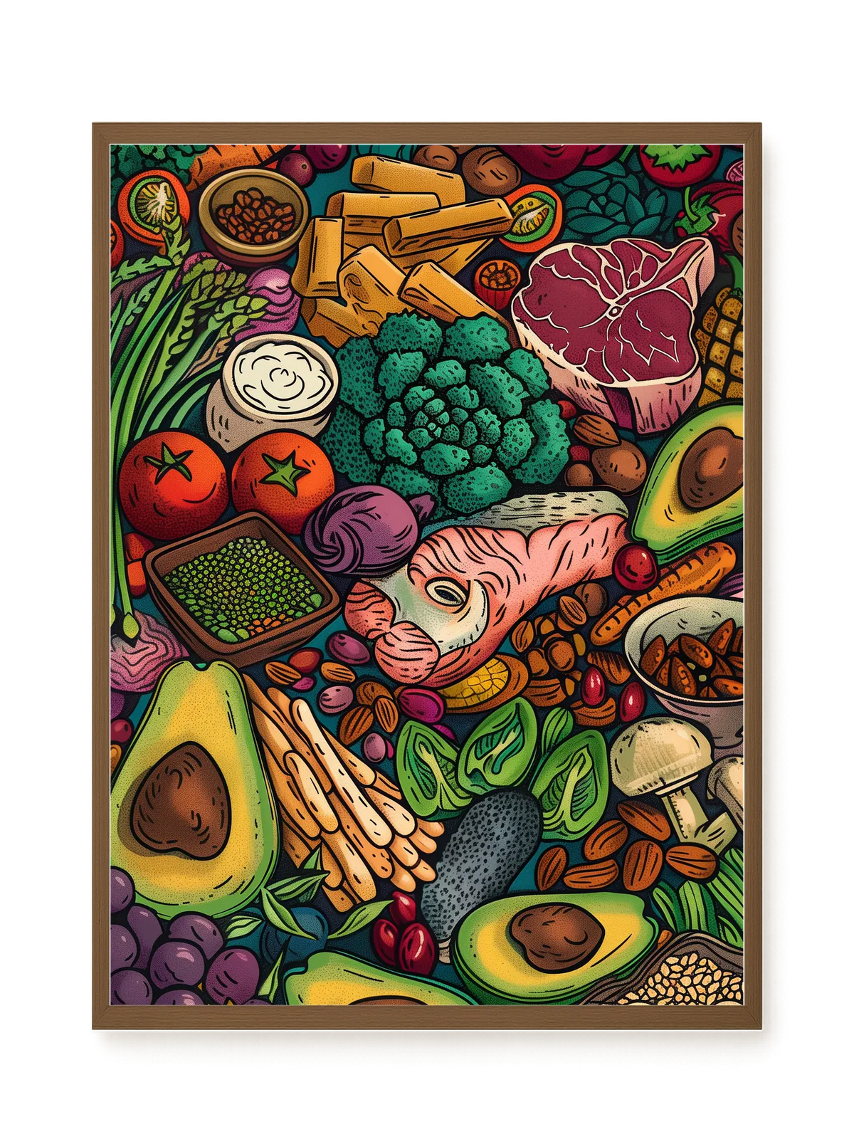 Balanced Healthy Food Canvas Wall Art