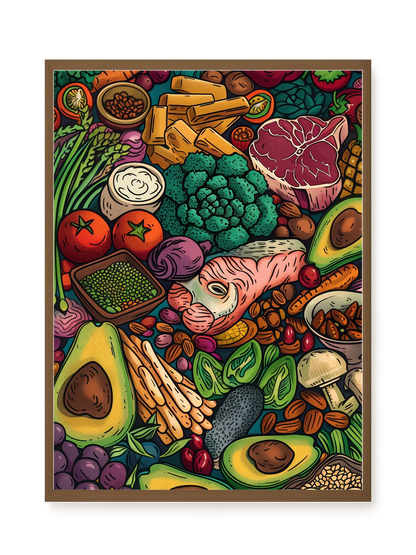 Balanced Healthy Food Canvas Wall Art