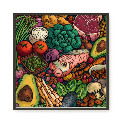 Balanced Healthy Food Canvas Wall Art