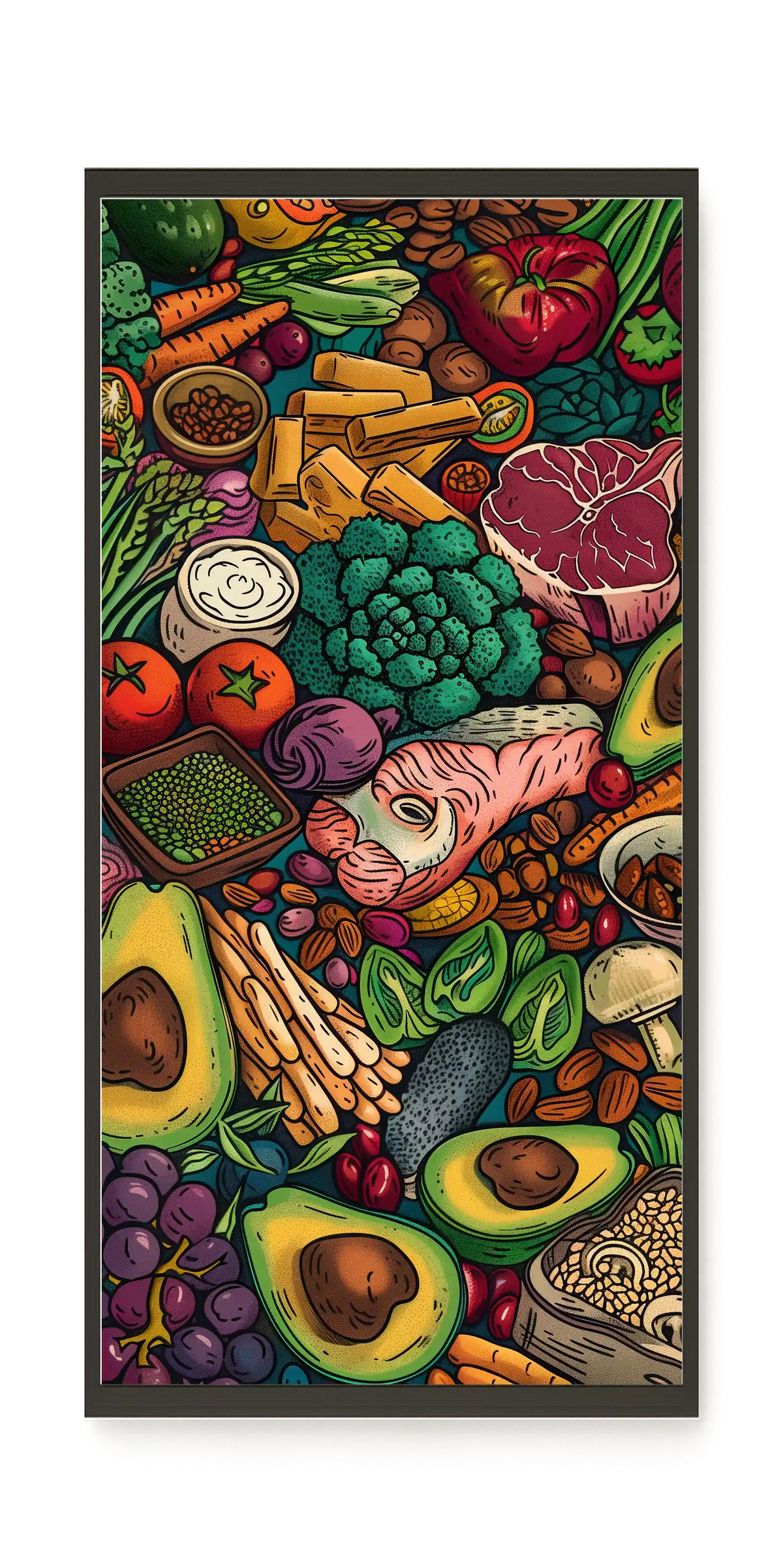 Balanced Healthy Food Canvas Wall Art