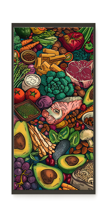 Balanced Healthy Food Canvas Wall Art