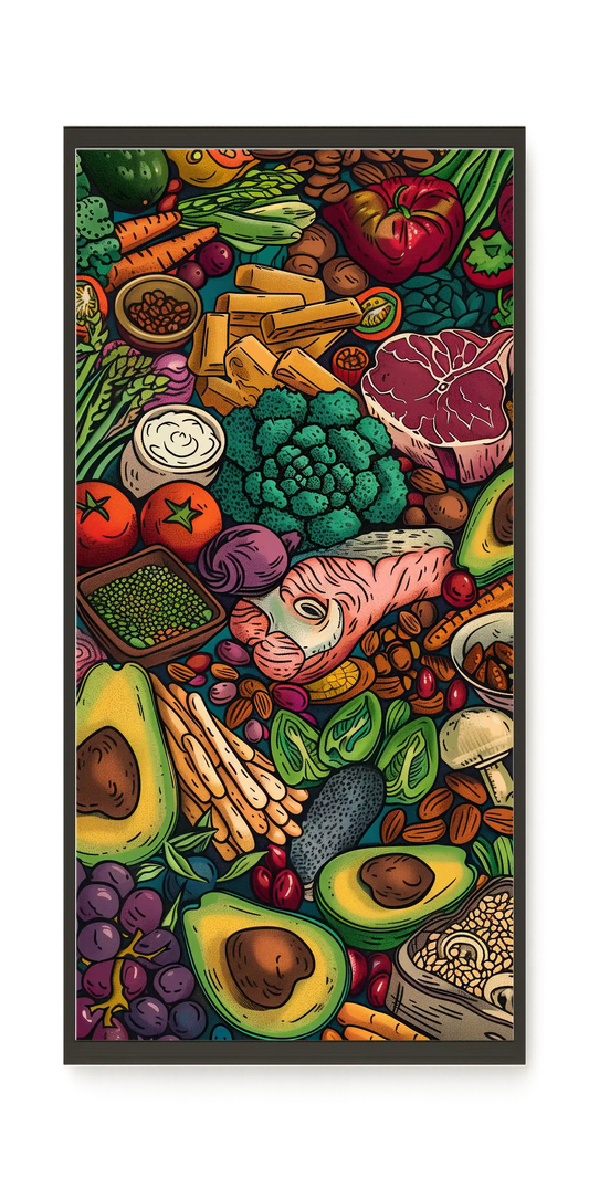 Balanced Healthy Food Canvas Wall Art