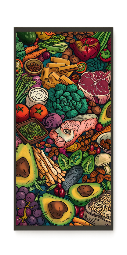 Balanced Healthy Food Canvas Wall Art