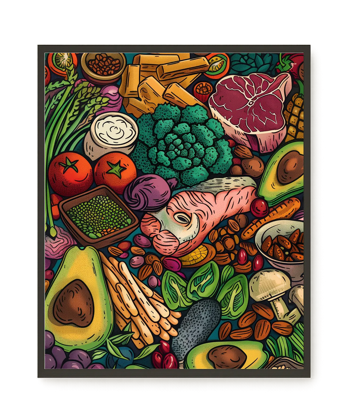 Balanced Healthy Food Canvas Wall Art