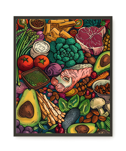 Balanced Healthy Food Canvas Wall Art