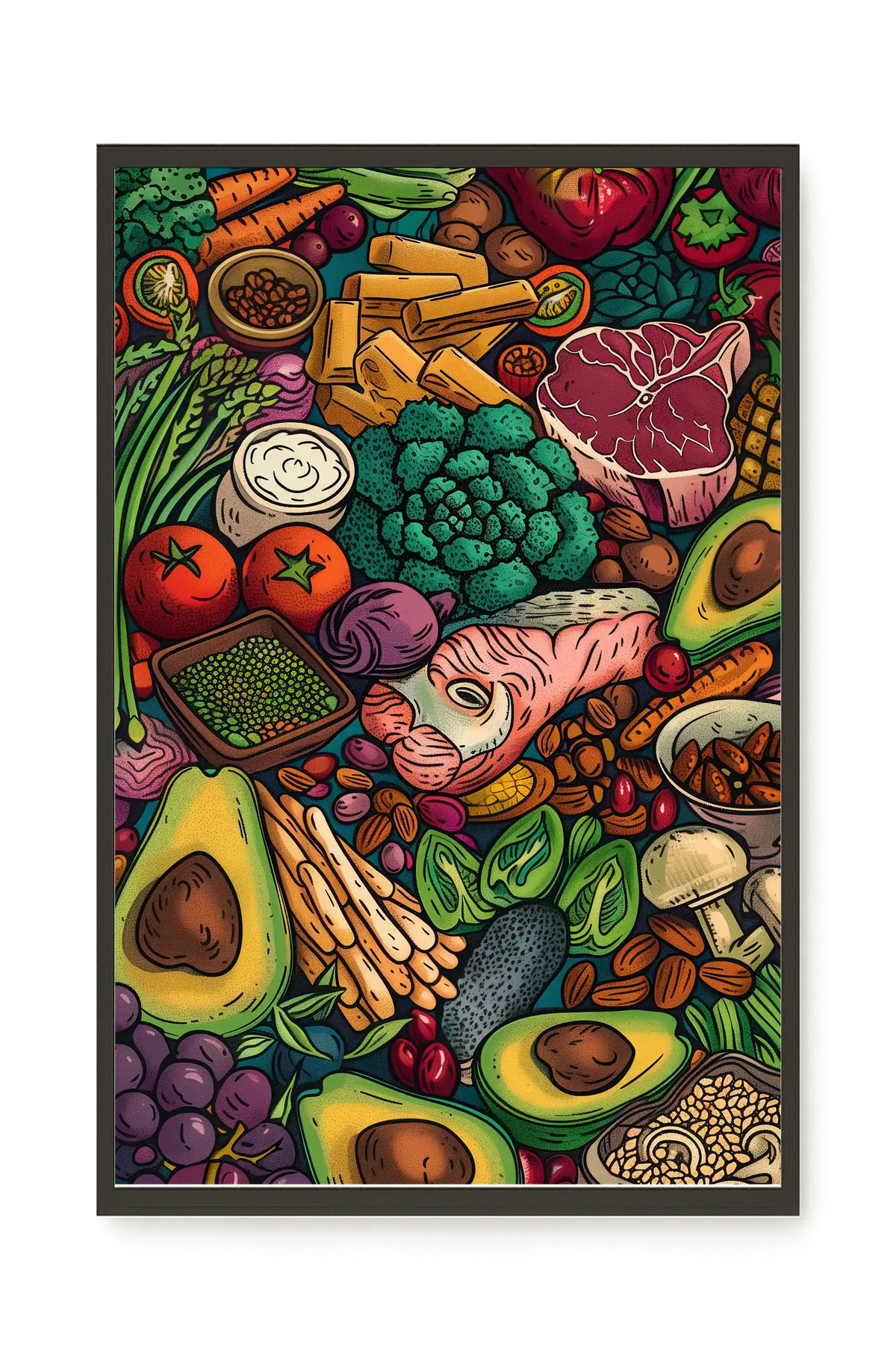 Balanced Healthy Food Canvas Wall Art