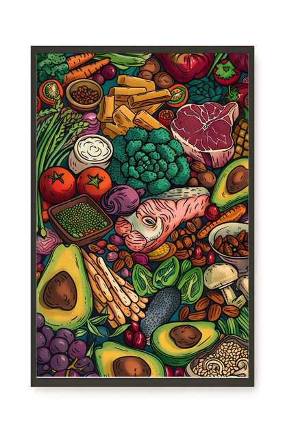 Balanced Healthy Food Canvas Wall Art