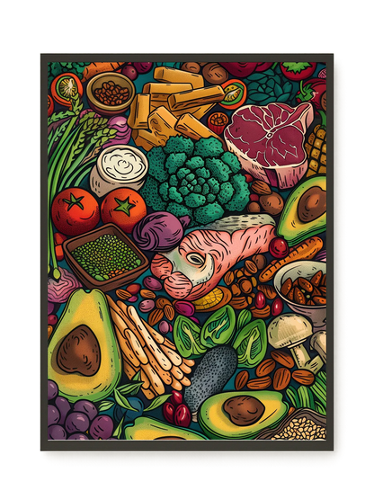 Balanced Healthy Food Canvas Wall Art