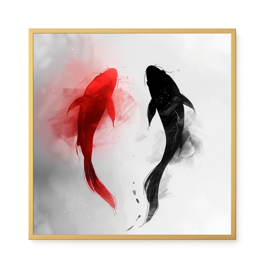 Black & Red Harmony Canvas Print