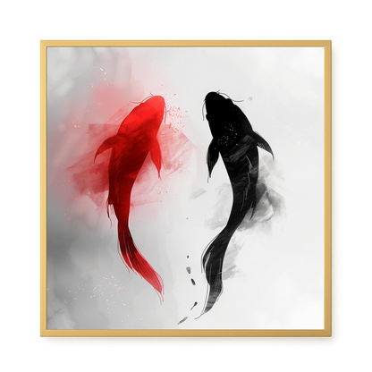 Black & Red Harmony Canvas Print