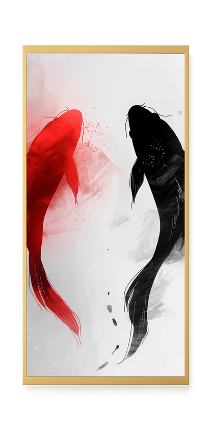 Black & Red Harmony Canvas Print