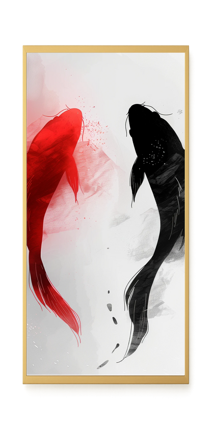 Black & Red Harmony Canvas Print