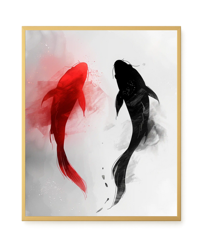 Black & Red Harmony Canvas Print