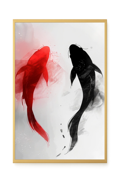 Black & Red Harmony Canvas Print