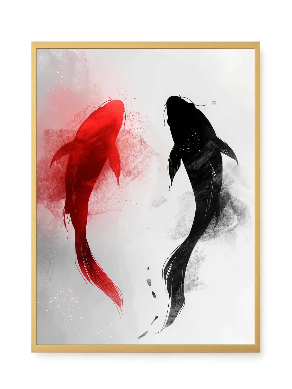 Black & Red Harmony Canvas Print