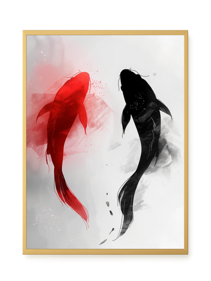 Black & Red Harmony Canvas Print