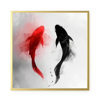 Black & Red Harmony Canvas Print