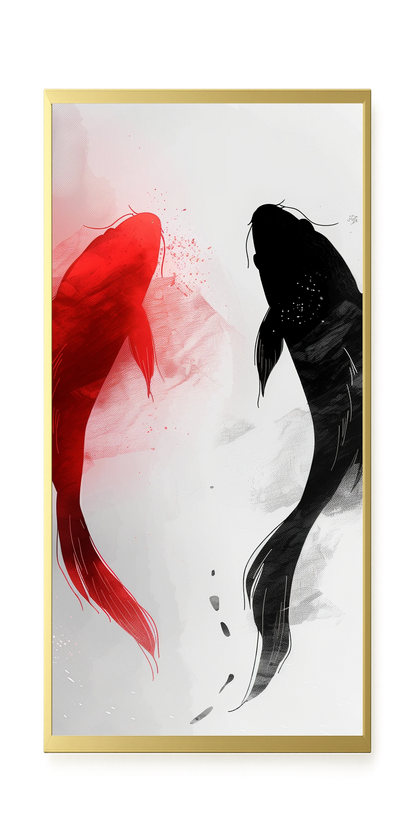 Black & Red Harmony Canvas Print