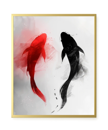 Black & Red Harmony Canvas Print