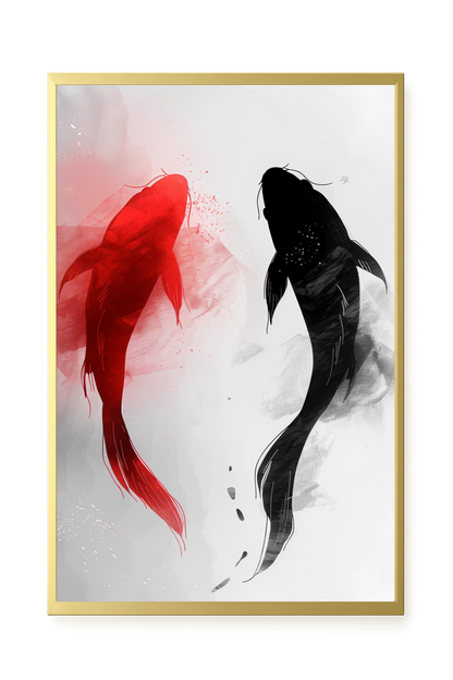 Black & Red Harmony Canvas Print