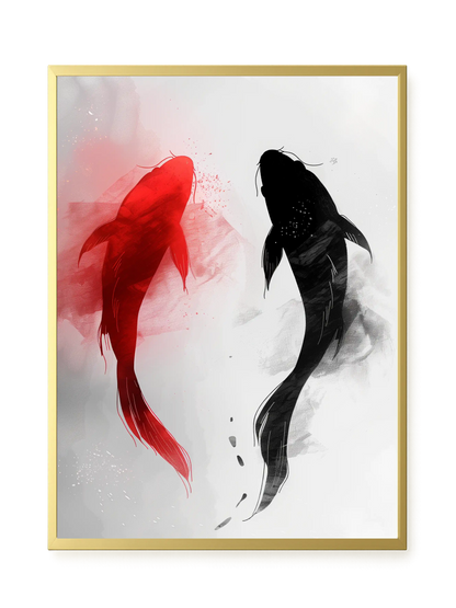 Black & Red Harmony Canvas Print