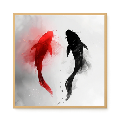 Black & Red Harmony Canvas Print