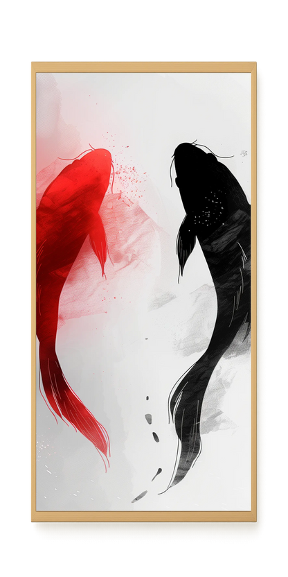 Black & Red Harmony Canvas Print