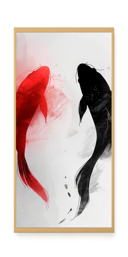 Black & Red Harmony Canvas Print
