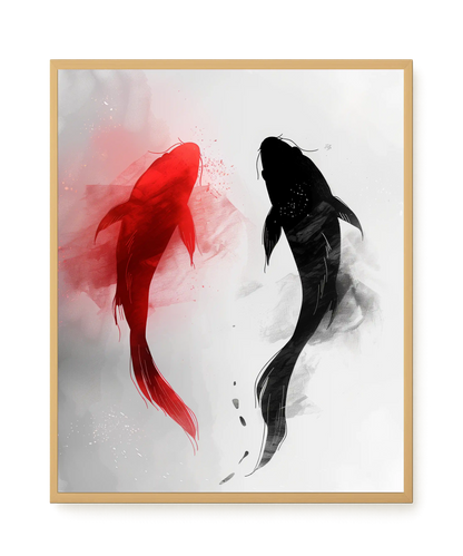 Black & Red Harmony Canvas Print
