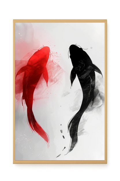Black & Red Harmony Canvas Print