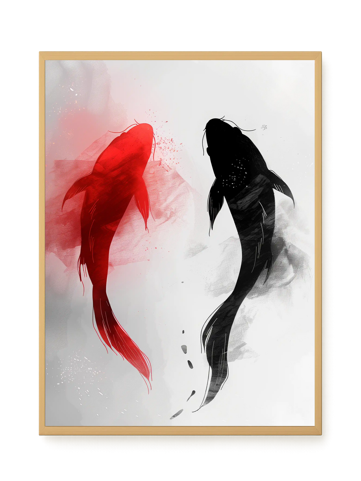 Black & Red Harmony Canvas Print