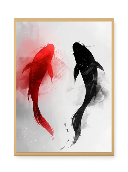 Black & Red Harmony Canvas Print