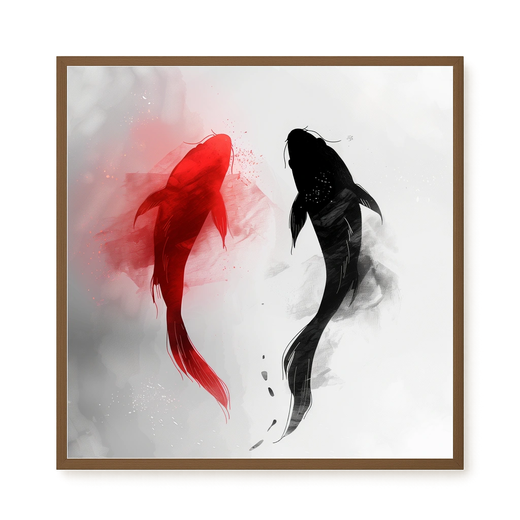 Black & Red Harmony Canvas Print