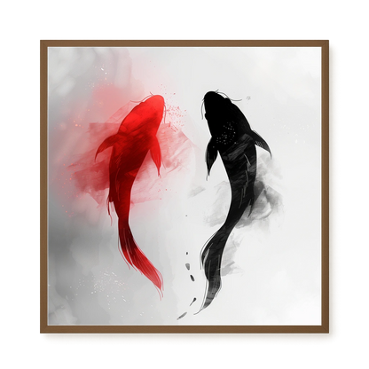 Black & Red Harmony Canvas Print