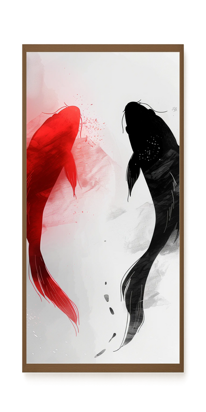 Black & Red Harmony Canvas Print