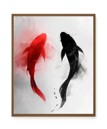 Black & Red Harmony Canvas Print